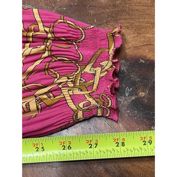 Y2K VTG 2000 Sheer Blouse Sunny leigh Womens L Fairy Core Equestrian Chain Pink - Picture 9 of 13